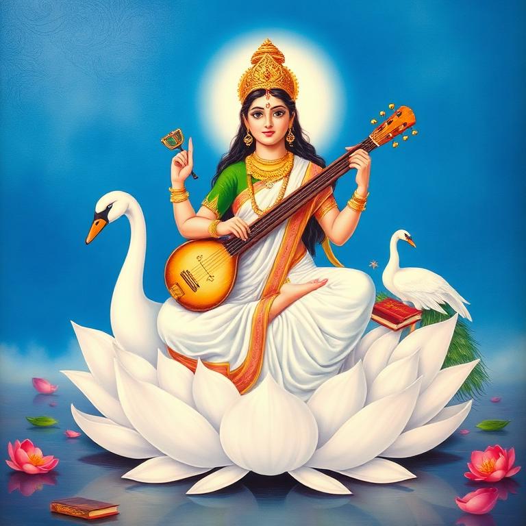 Saraswati — ॥ ॐ ऐं सरस्वत्यै नमः ॥