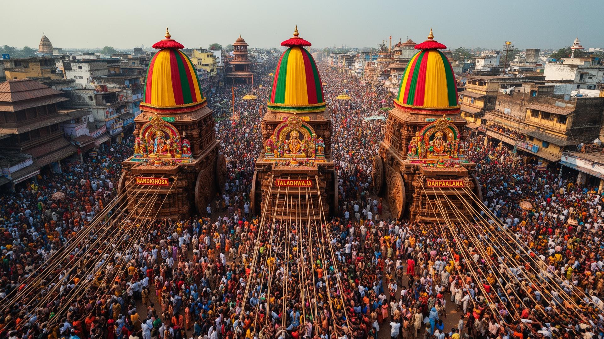 The three chariots of the Puri Rath Yatra