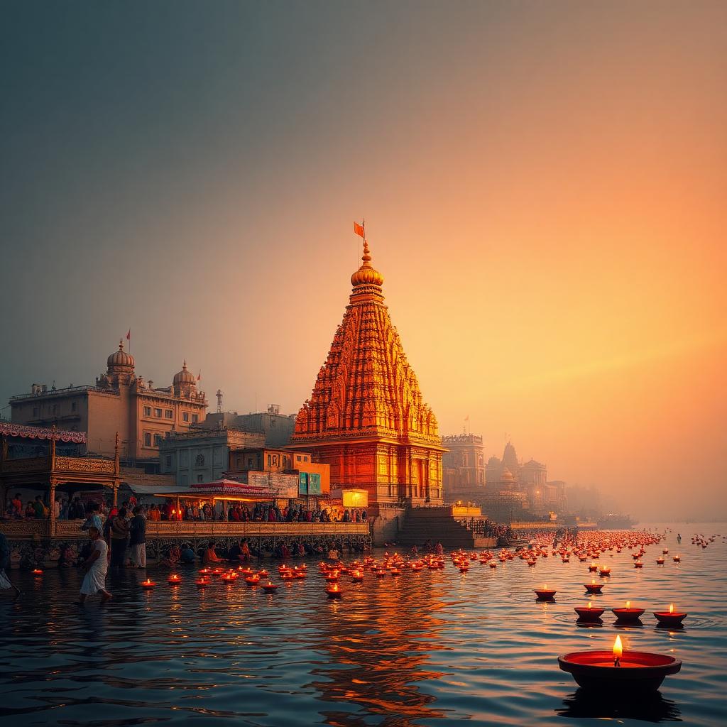 Kashi Vishwanath at sunrise on the Ganga
