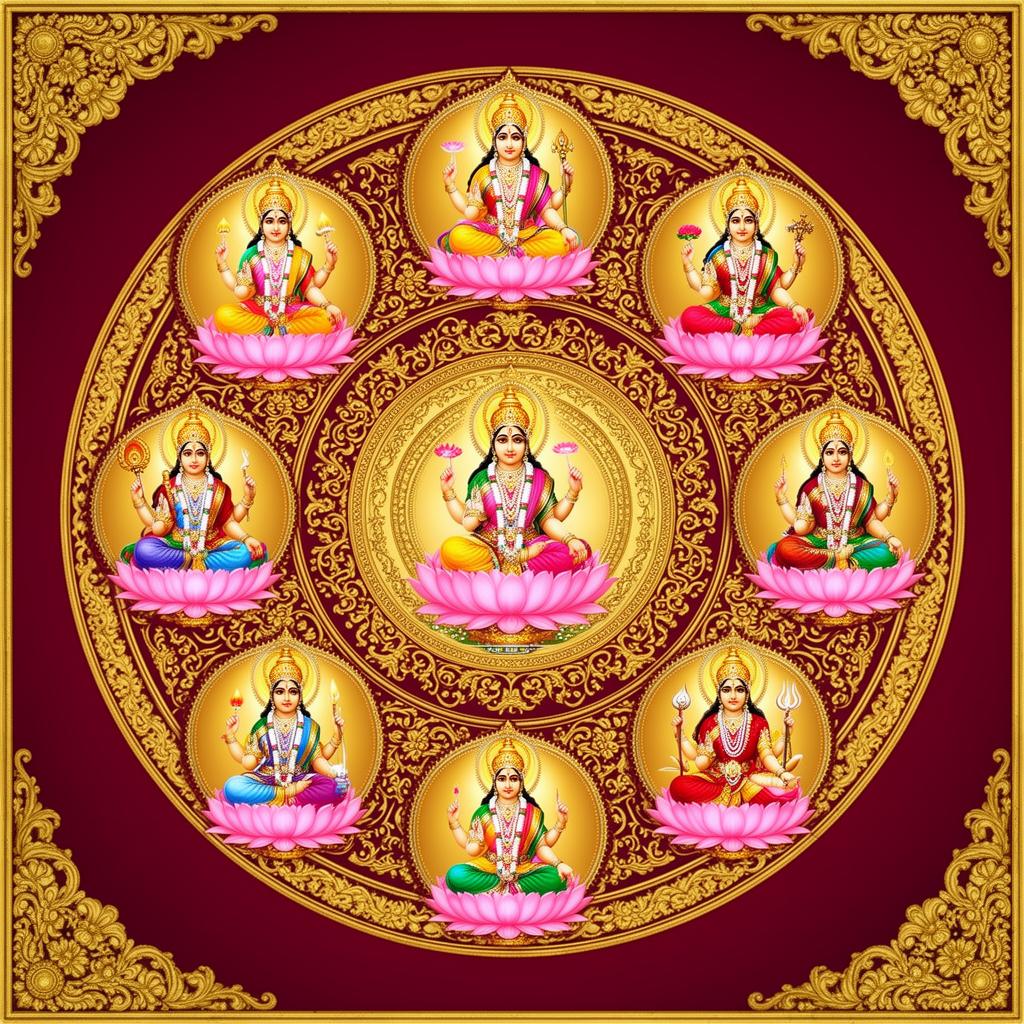 Ashta Lakshmi mandala — eight forms of the goddess