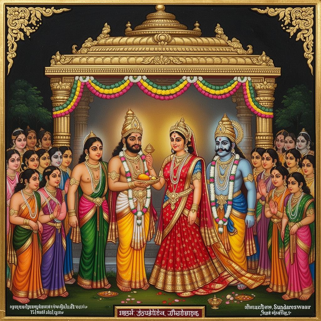 The divine wedding of Meenakshi and Sundareswarar
