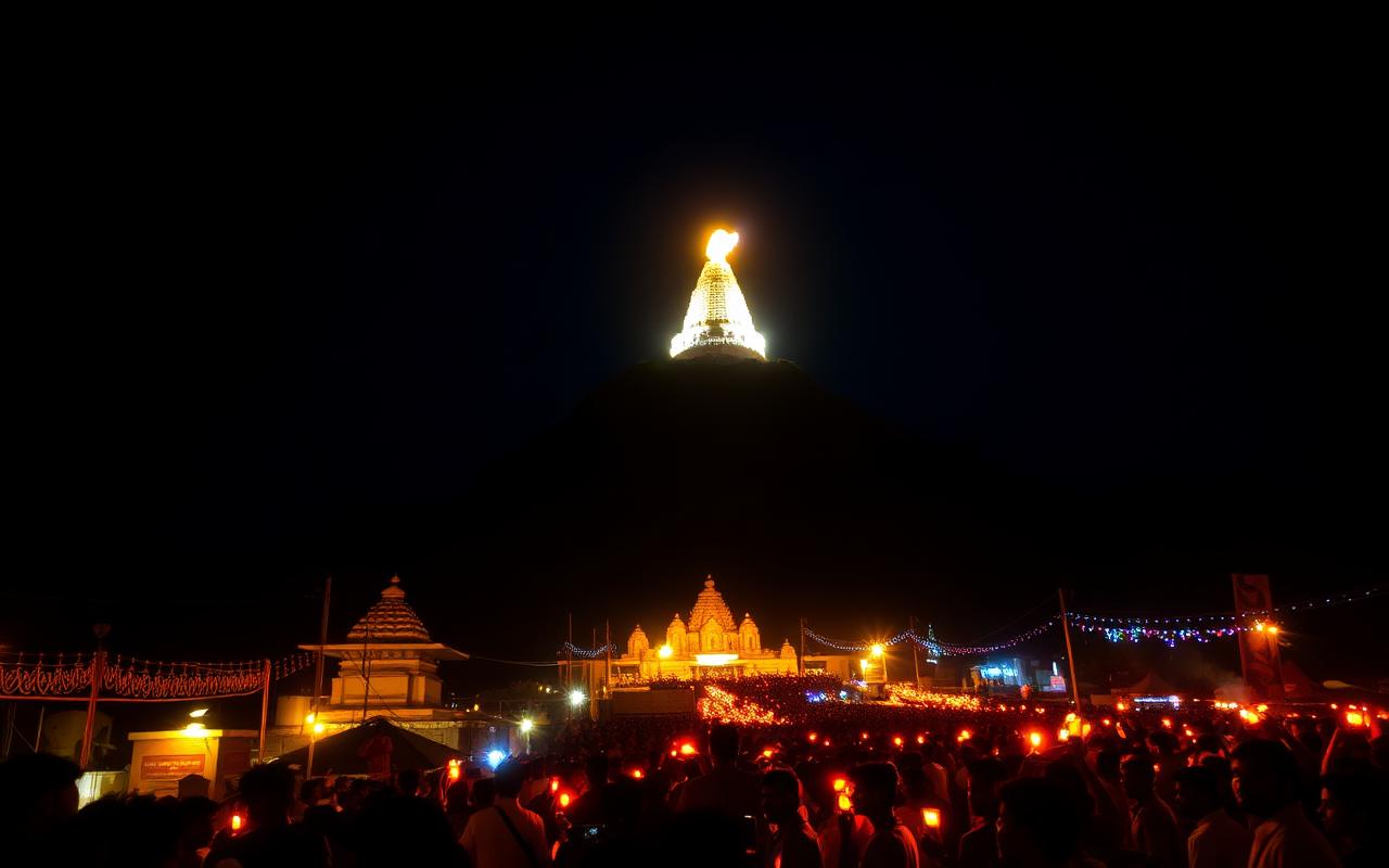 Arunachala beacon at Karthigai Deepam