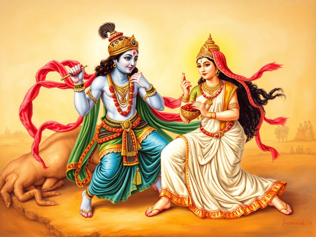 Krishna with Draupadi — the original protector