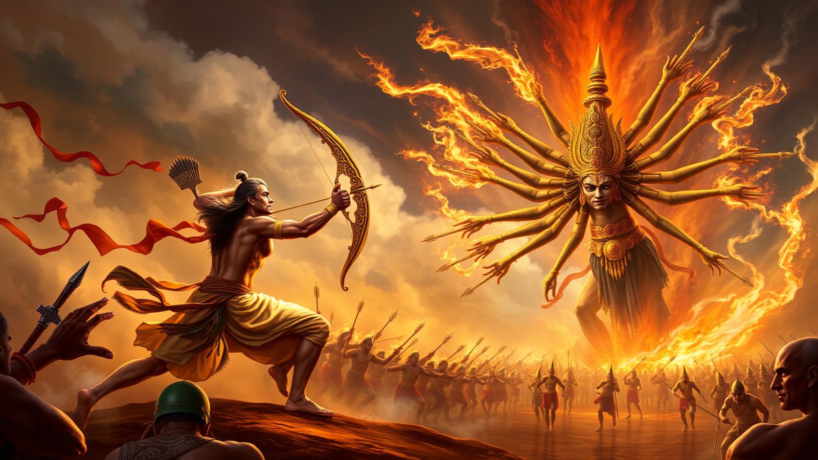 The battle of Rama and Ravana