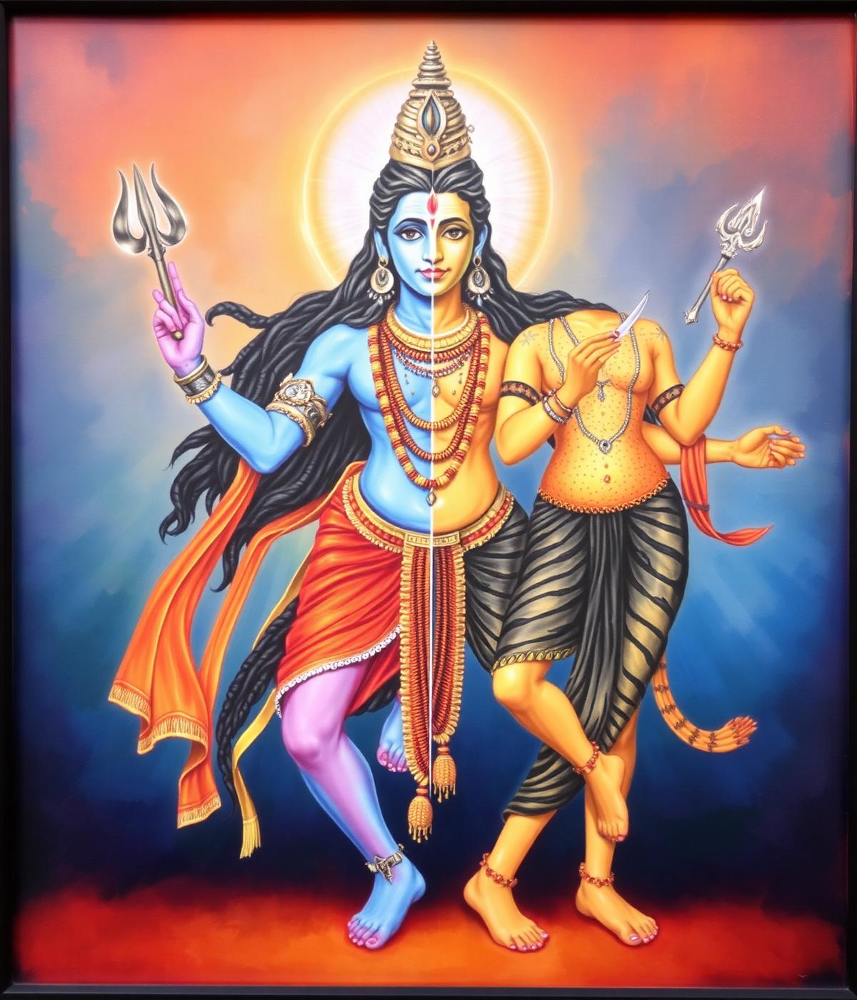 Ardhanarishvara — half Shiva, half Parvati