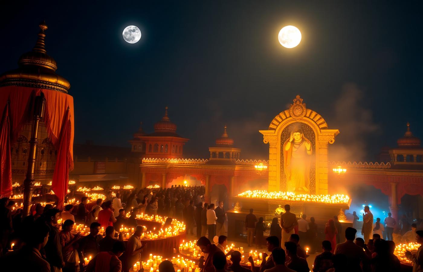 Mahashivaratri night vigil at a Shiva temple
