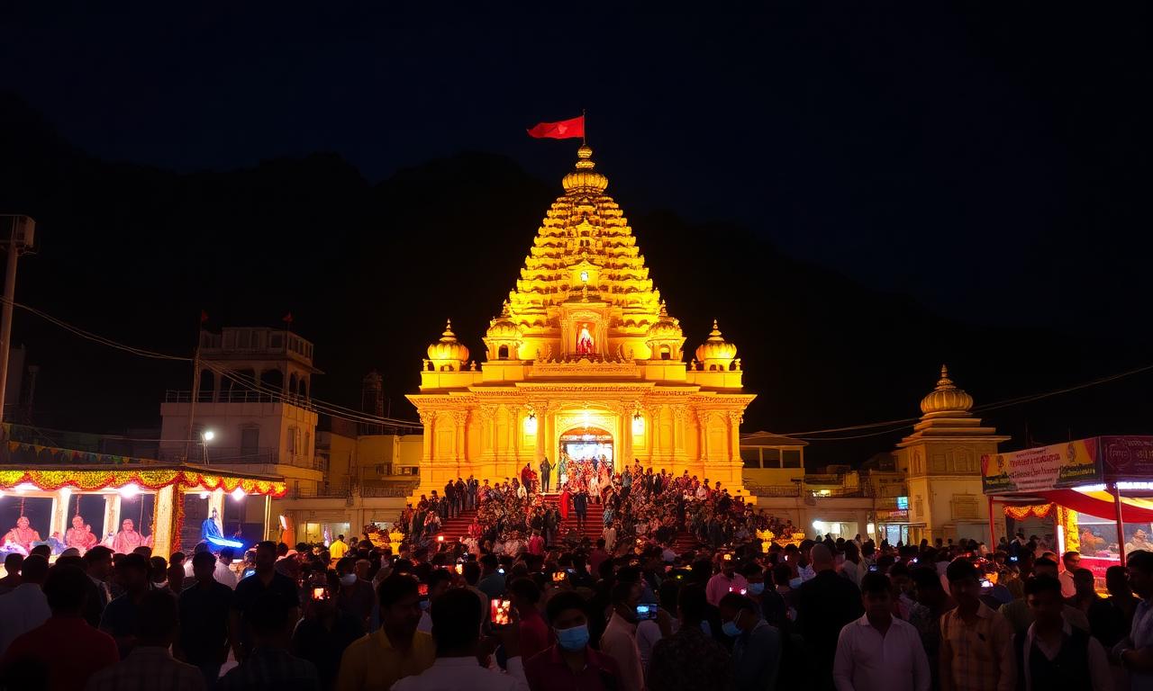 Vaishno Devi Bhavan illuminated for Navaratri